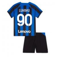 Inter Milan Romelu Lukaku #90 Hjemmebanesæt Børn 2022-23 Kortærmet (+ Korte bukser)